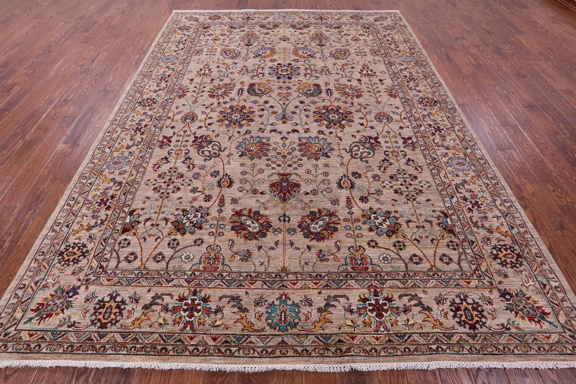 Peshawar Hand Knotted Wool Rug - 8' 3" X 11' 4" - Golden Nile