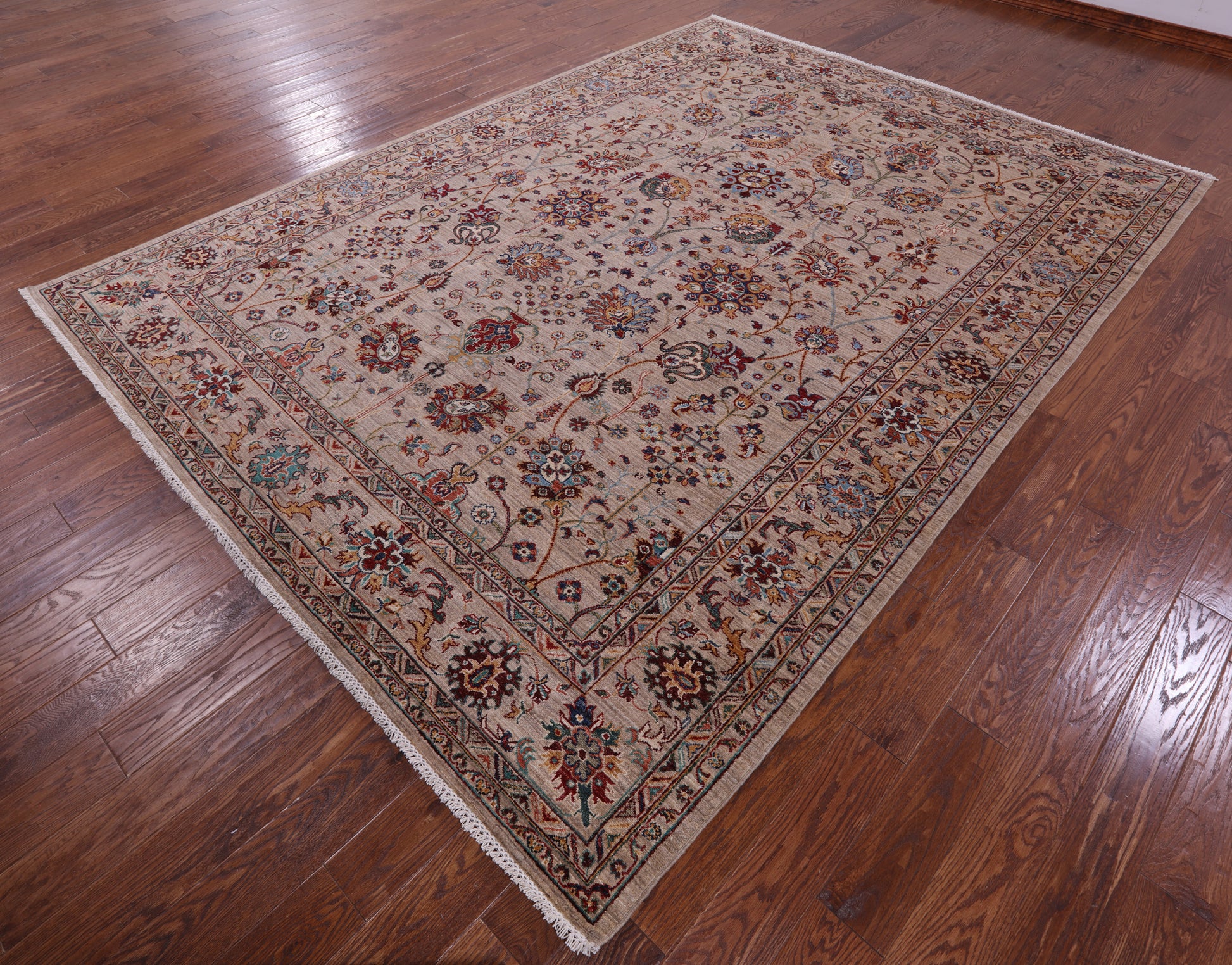 Peshawar Hand Knotted Wool Rug - 8' 3" X 11' 4" - Golden Nile