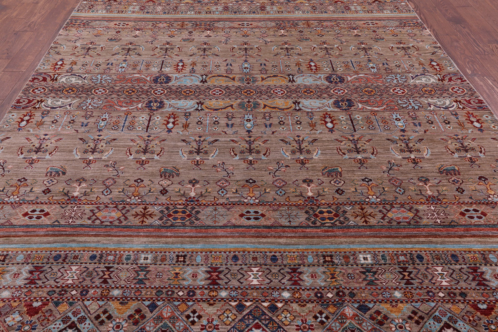 Khorjin Persian Gabbeh Hand Knotted Wool Rug - 8' 1" X 10' 10" - Golden Nile