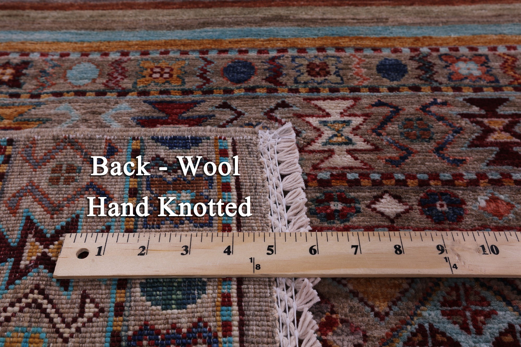 Khorjin Persian Gabbeh Hand Knotted Wool Rug - 8' 1" X 10' 10" - Golden Nile