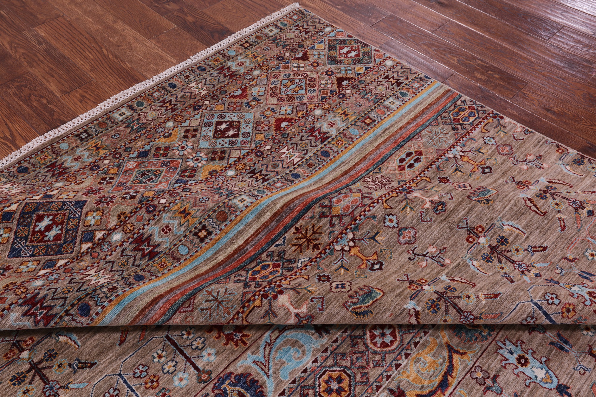 Khorjin Persian Gabbeh Hand Knotted Wool Rug - 8' 1" X 10' 10" - Golden Nile