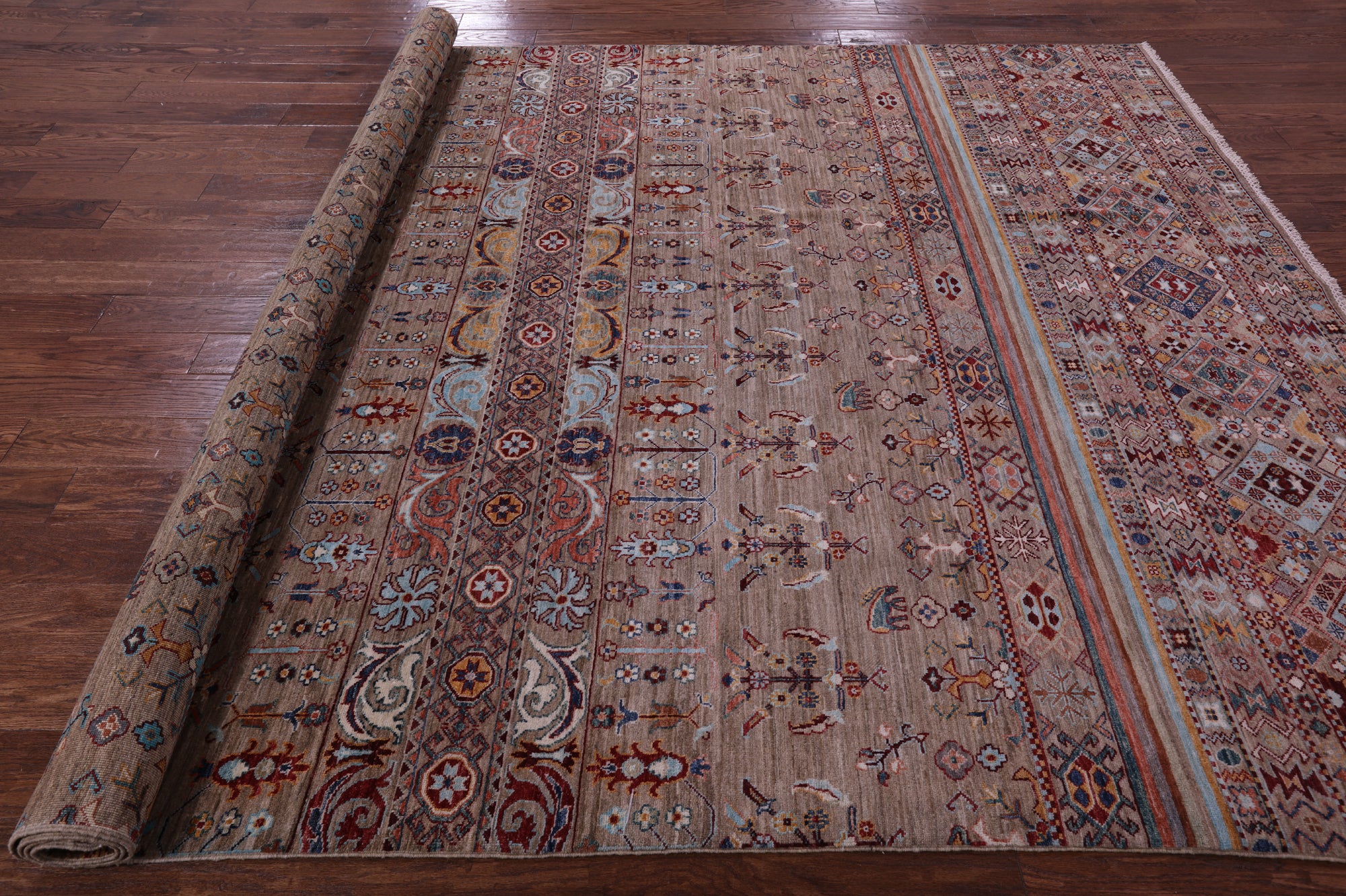Khorjin Persian Gabbeh Hand Knotted Wool Rug - 8' 1" X 10' 10" - Golden Nile