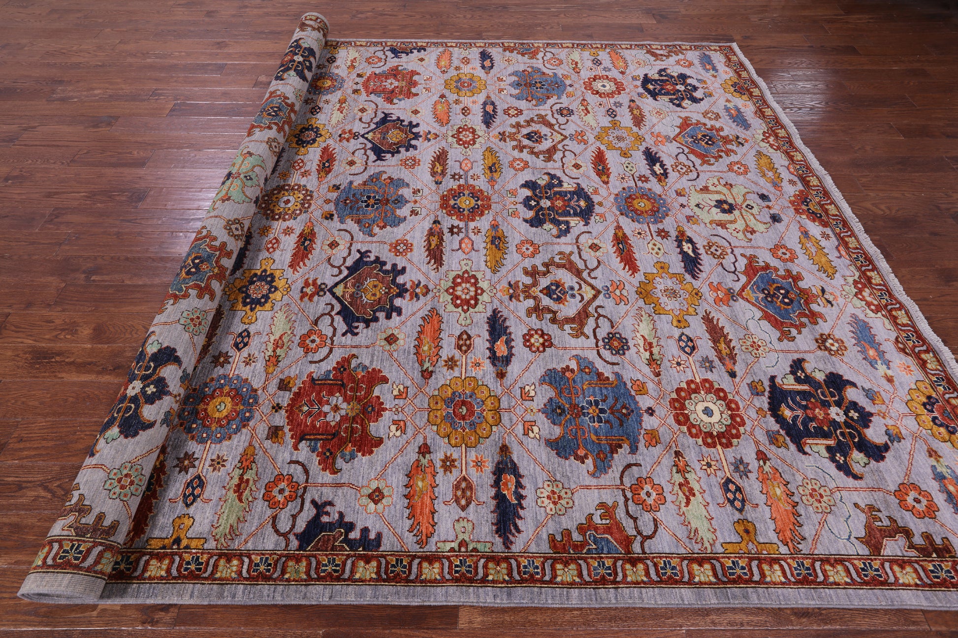 Persian Fine Serapi Handmade Wool Rug - 9' 1" X 11' 9" - Golden Nile