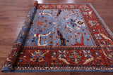 Blue Persian Fine Serapi Handmade Wool Rug - 9' 1" X 11' 9" - Golden Nile