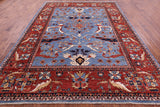 Blue Persian Fine Serapi Handmade Wool Rug - 9' 1" X 11' 9" - Golden Nile