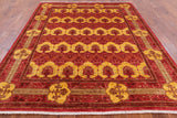 Red William Morris Handmade Wool Area Rug - 8' 2" X 9' 8" - Golden Nile