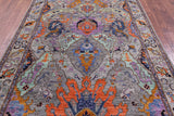 Grey Persian Fine Serapi Hand Knotted Wool Rug - 6' 1" X 8' 10" - Golden Nile