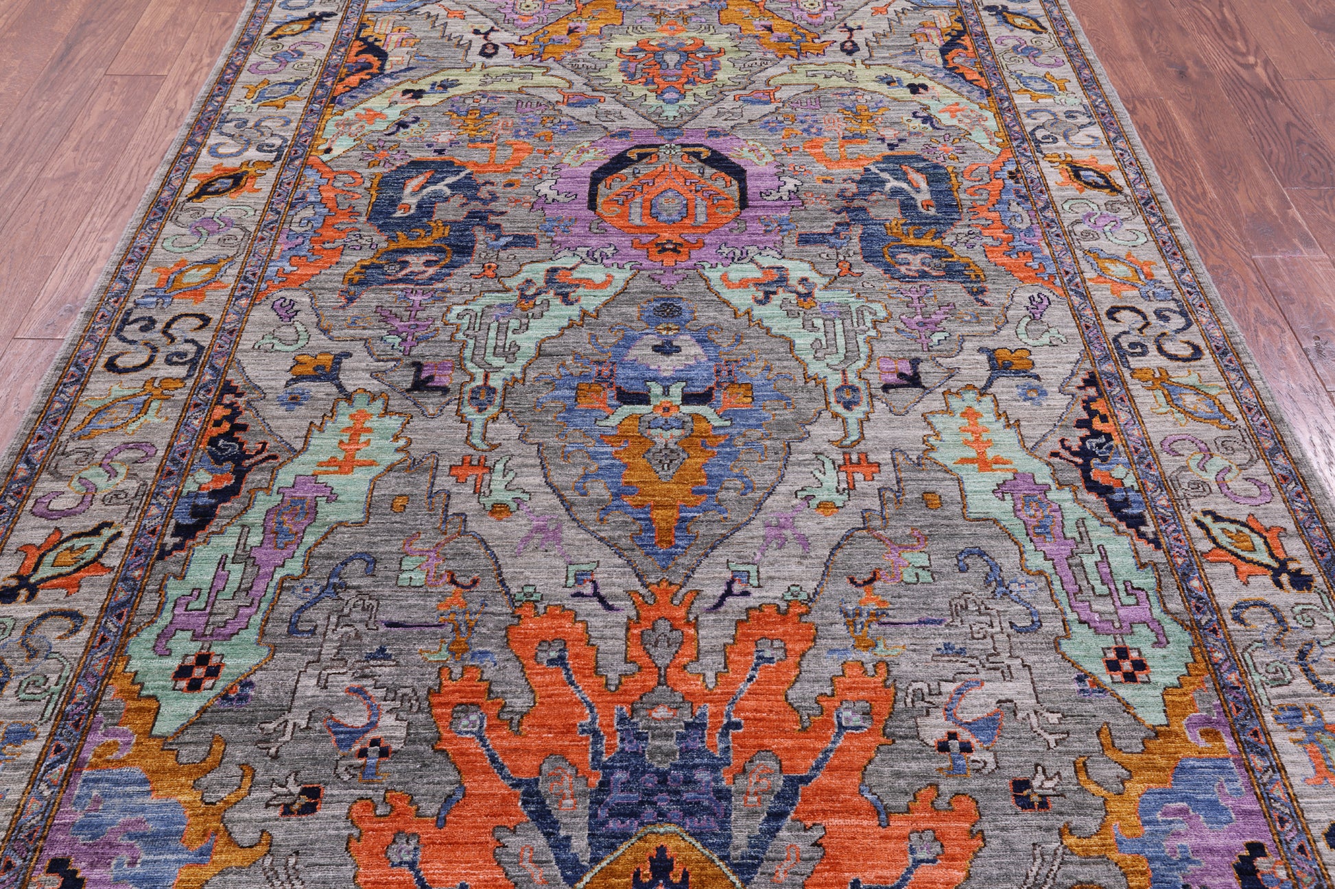 Grey Persian Fine Serapi Hand Knotted Wool Rug - 6' 1" X 8' 10" - Golden Nile
