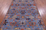 Blue Persian Fine Serapi Hand Knotted Wool Rug - 5' 10" X 9' 4" - Golden Nile