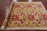 Ivory William Morris Hand Knotted Wool Area Rug - 6' 3" X 8' 10" - Golden Nile