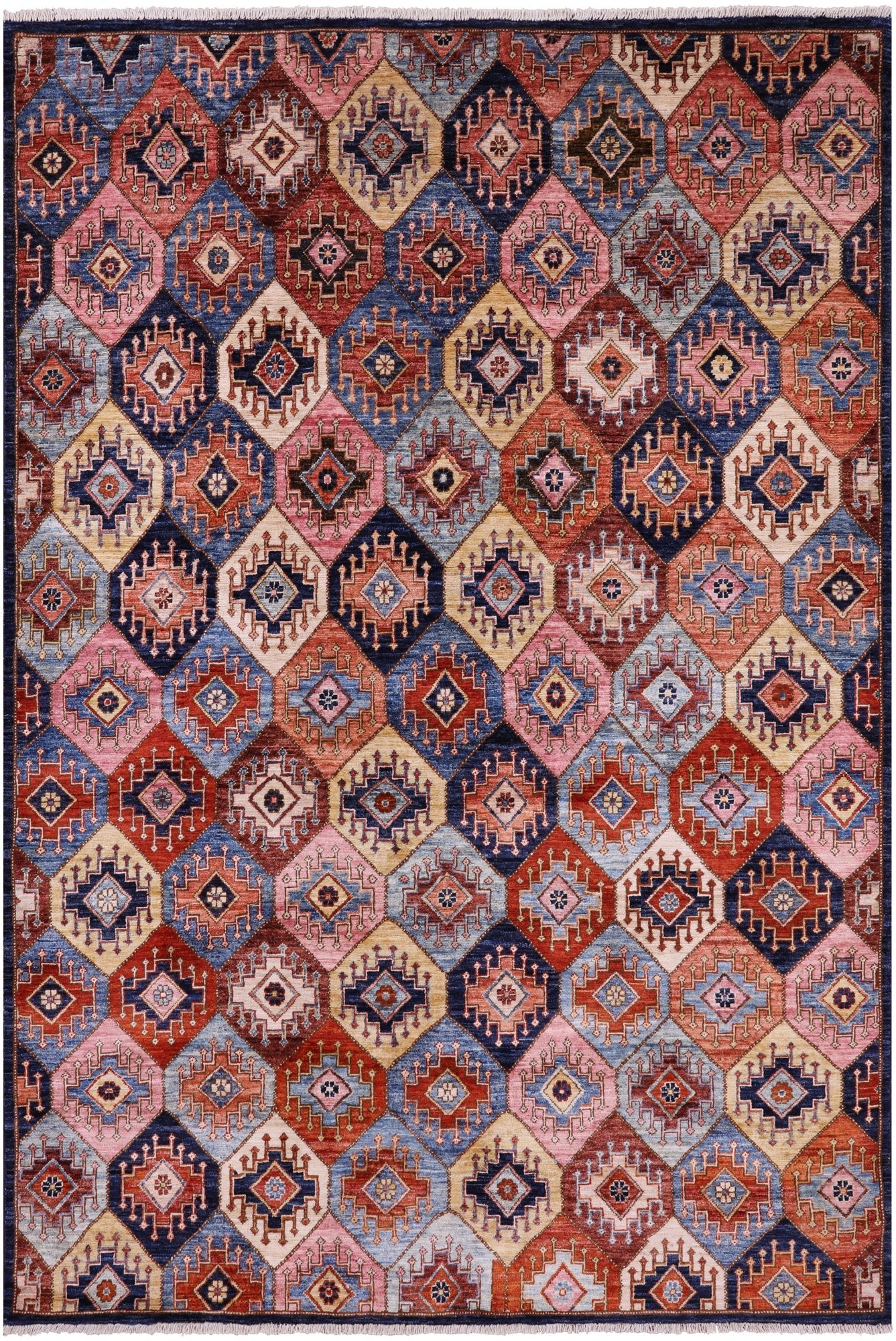 Shall Persian Gabbeh Hand Knotted Wool Rug - 5' 3" X 7' 8" - Golden Nile