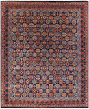 Blue Turkmen Ersari Hand Knotted Wool Rug - 7' 11" X 9' 9" - Golden Nile
