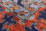 Blue Turkmen Ersari Hand Knotted Wool Rug - 7' 11" X 9' 9" - Golden Nile