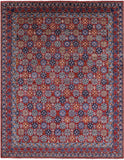 Red Turkmen Ersari Hand Knotted Wool Rug - 7' 10" X 9' 10" - Golden Nile