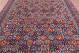 Red Turkmen Ersari Hand Knotted Wool Rug - 7' 10" X 9' 10" - Golden Nile