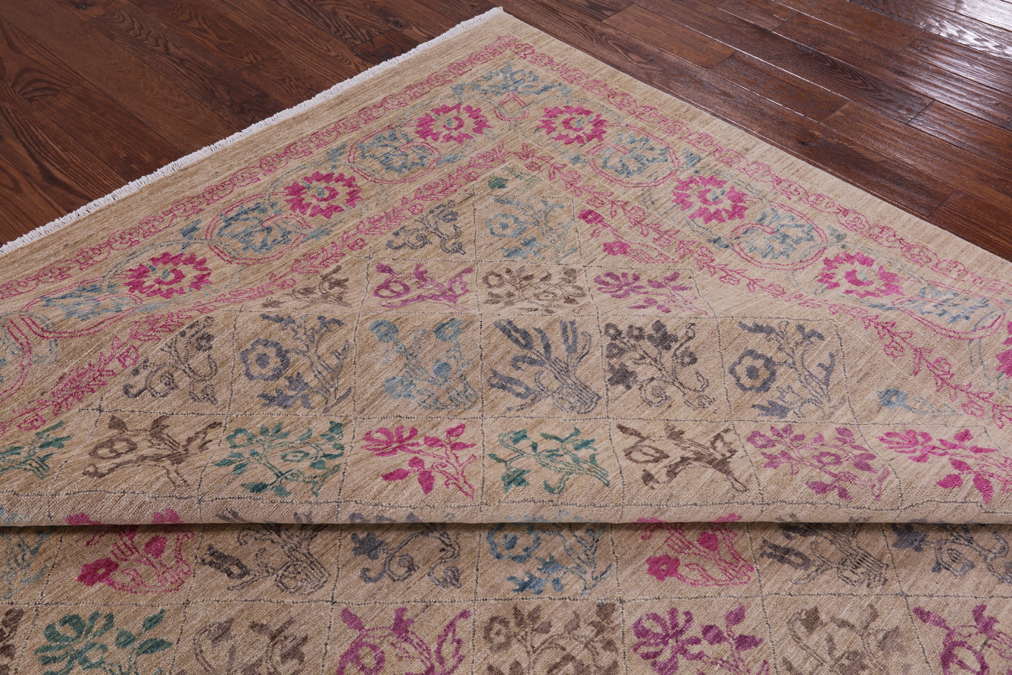 William Morris Handmade Wool Area Rug - 9' 1" X 11' 9" - Golden Nile