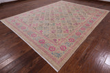 William Morris Handmade Wool Area Rug - 9' 1" X 11' 9" - Golden Nile