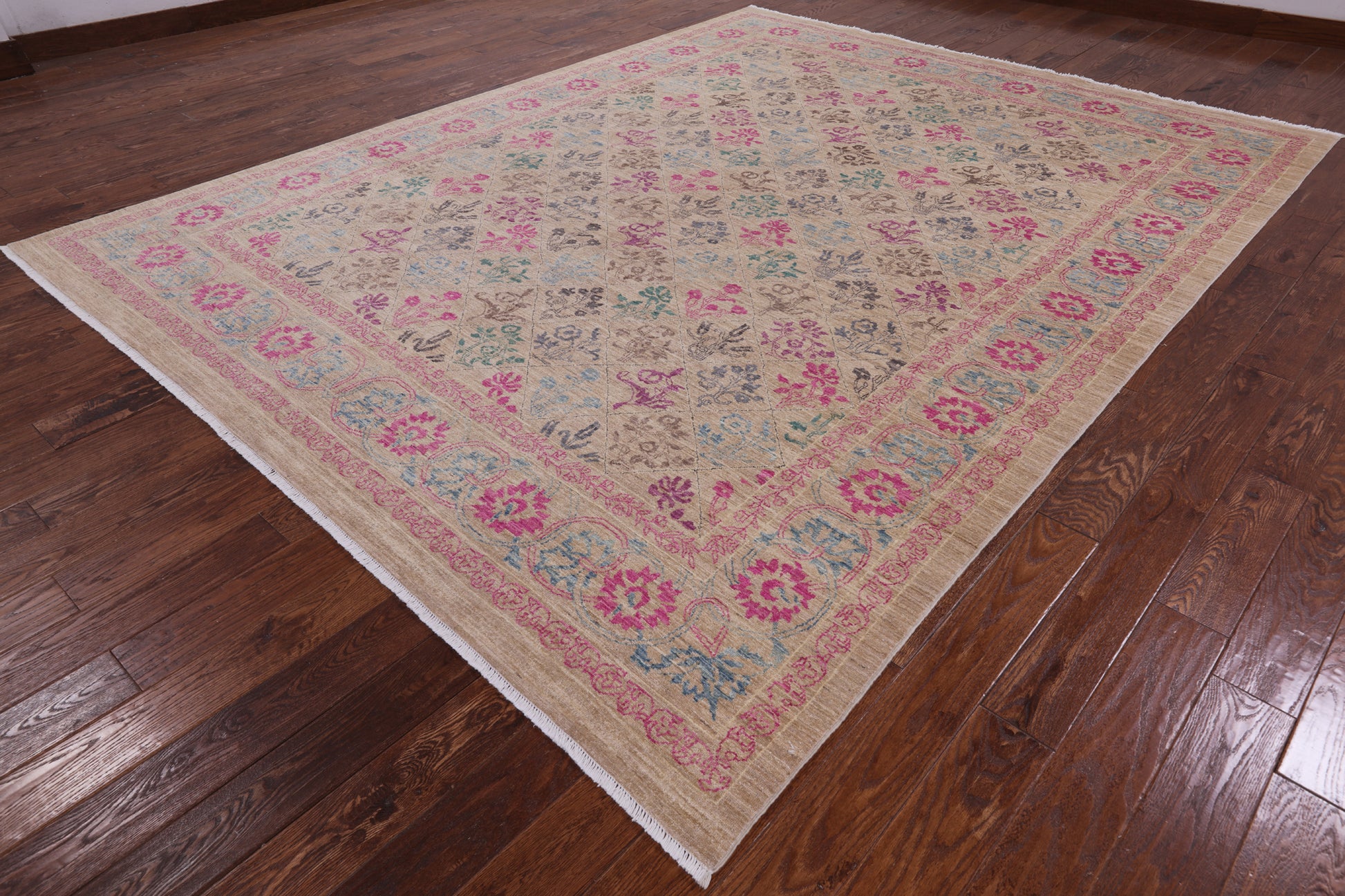 William Morris Handmade Wool Area Rug - 9' 1" X 11' 9" - Golden Nile
