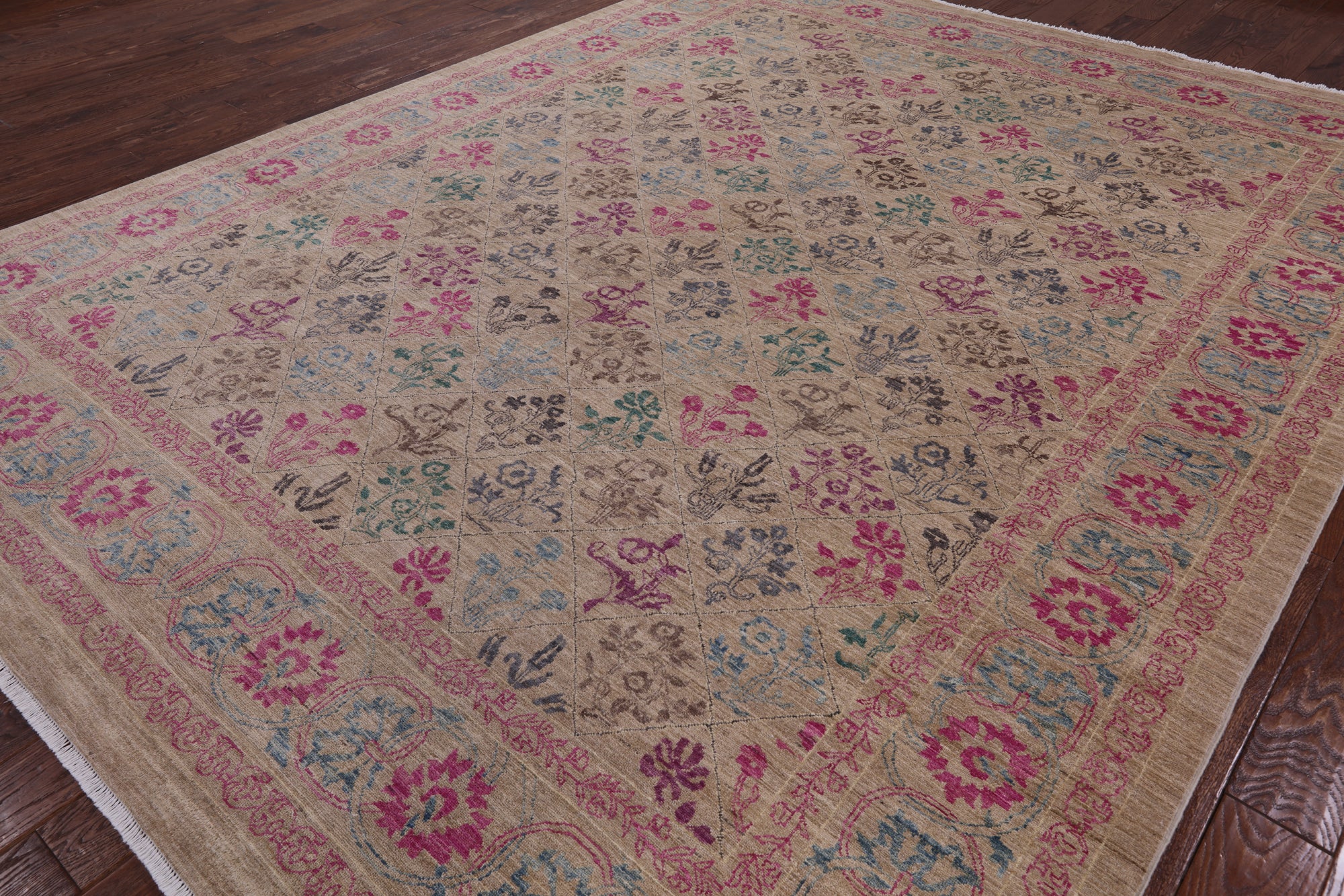 William Morris Handmade Wool Area Rug - 9' 1" X 11' 9" - Golden Nile