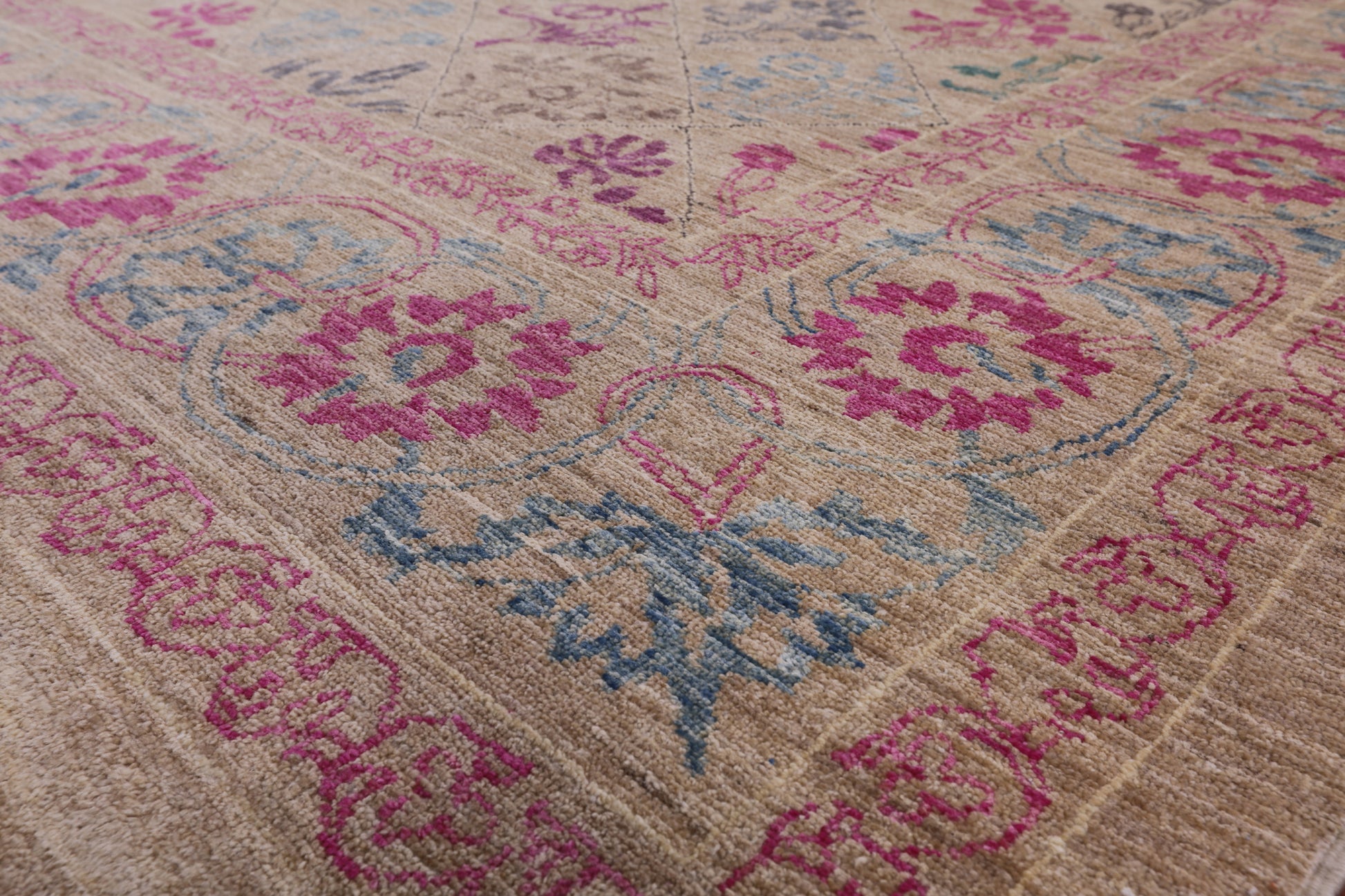 William Morris Handmade Wool Area Rug - 9' 1" X 11' 9" - Golden Nile