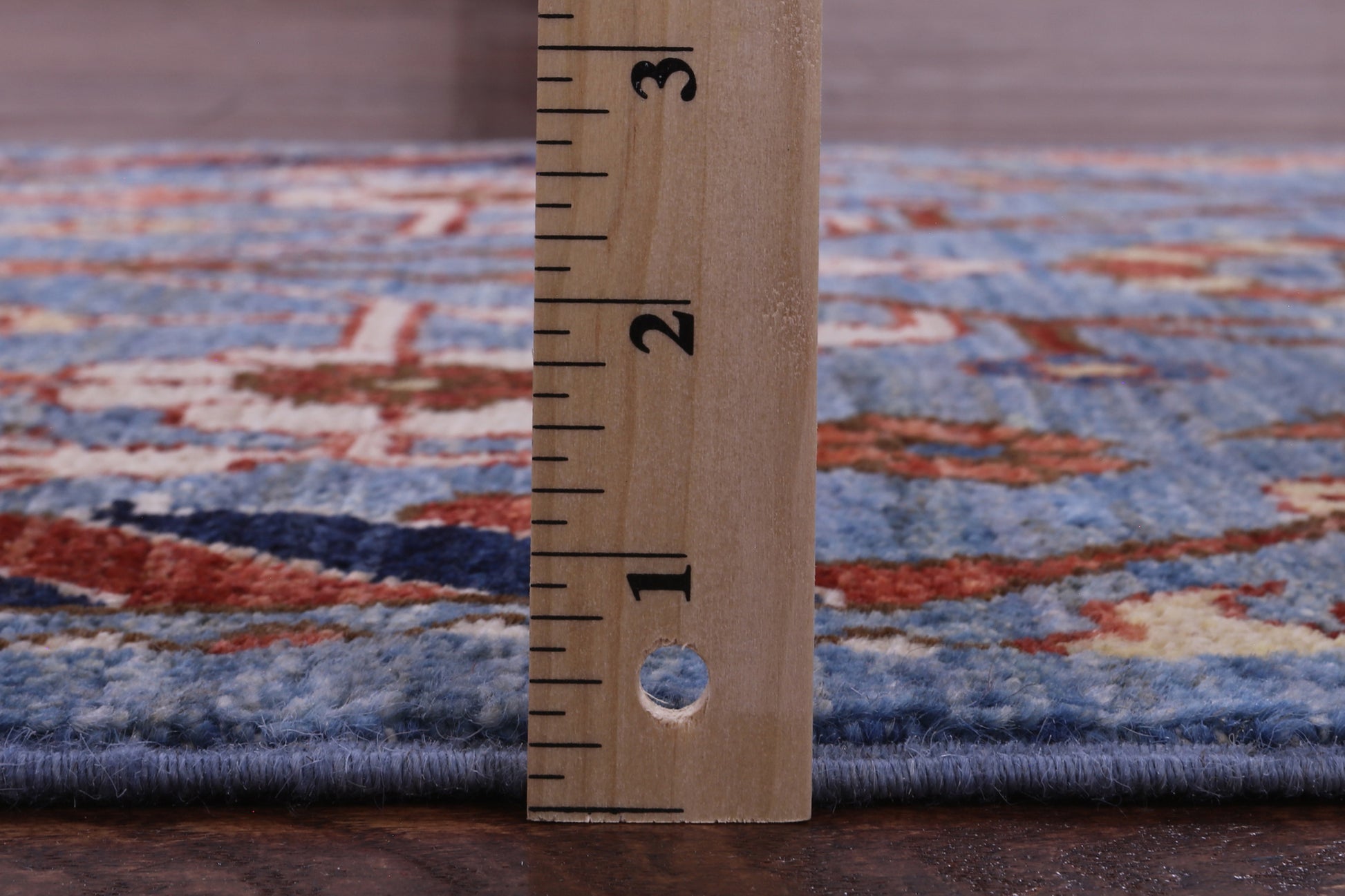 Blue Persian Fine Serapi Hand Knotted Wool Runner Rug - 2' 6" X 11' 6" - Golden Nile