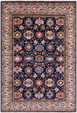 Blue Persian Fine Serapi Handmade Wool Rug - 6' 2" X 9' 1" - Golden Nile