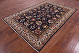 Blue Persian Fine Serapi Handmade Wool Rug - 6' 2" X 9' 1" - Golden Nile