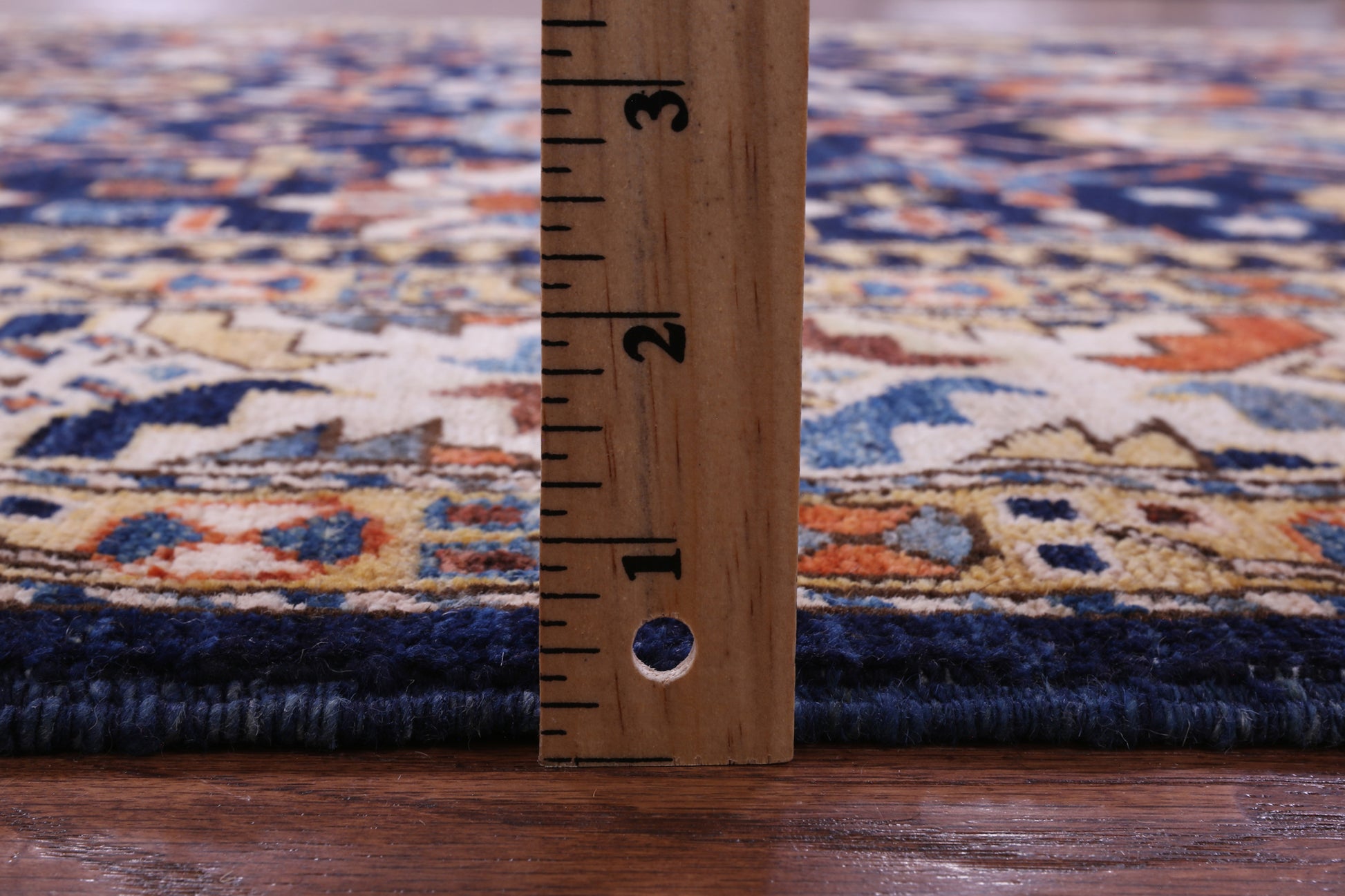 Blue Persian Fine Serapi Handmade Wool Rug - 6' 2" X 9' 1" - Golden Nile