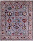 Grey Persian Fine Serapi Hand Knotted Wool Rug - 8' 0" X 10' 1" - Golden Nile