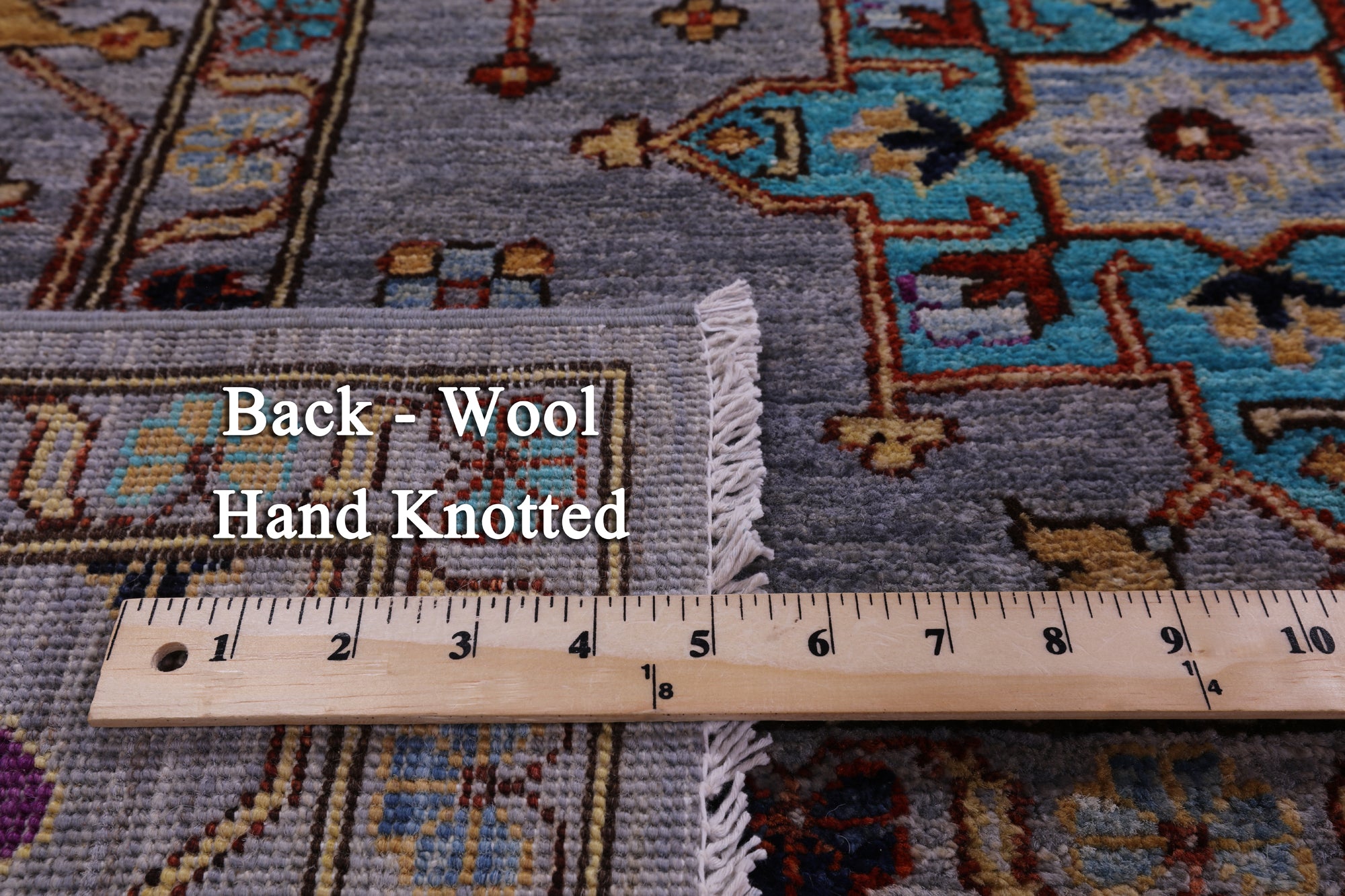 Grey Persian Fine Serapi Hand Knotted Wool Rug - 8' 0" X 10' 1" - Golden Nile