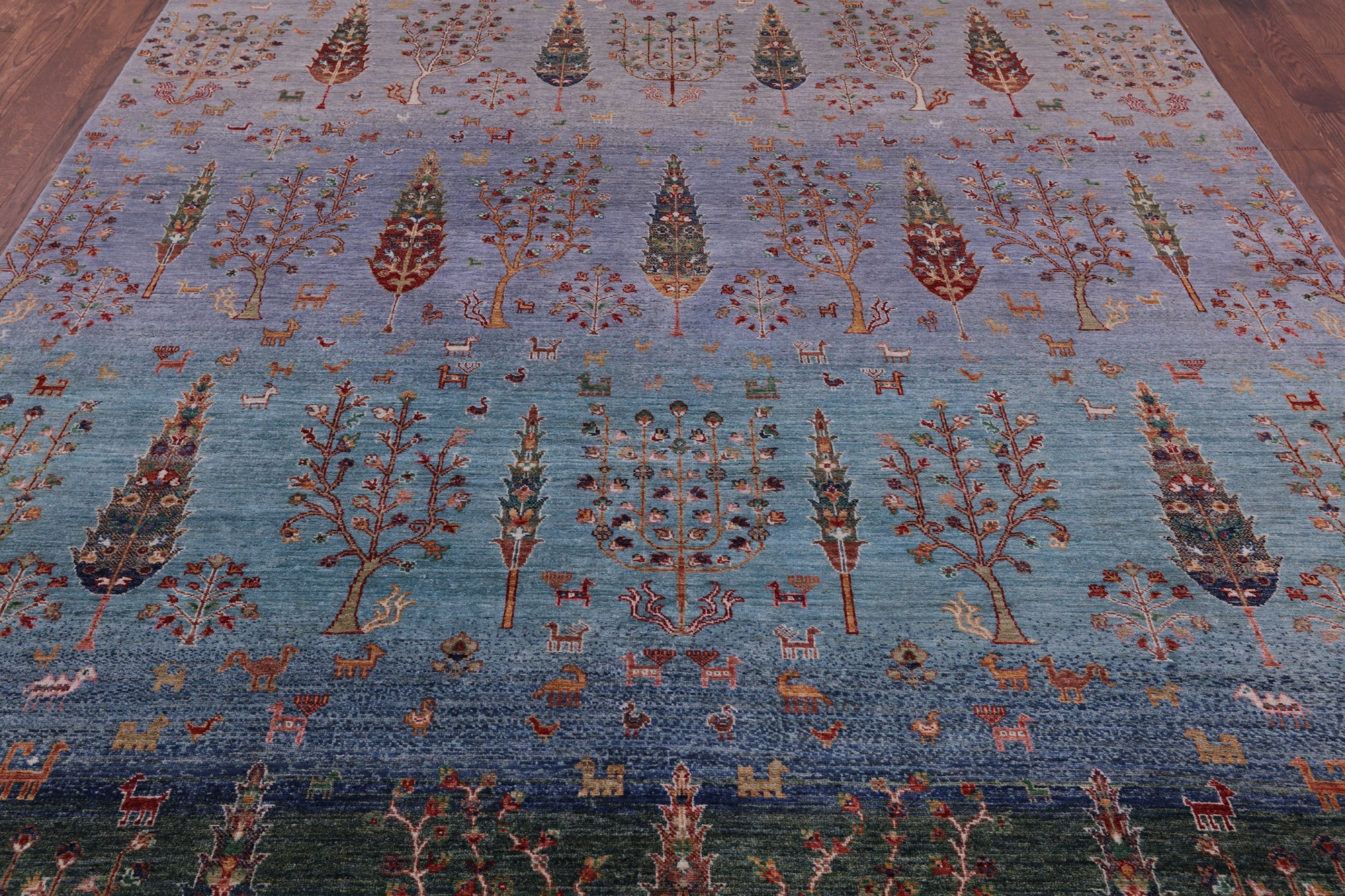 Tribal Persian Gabbeh Handmade Wool Rug - 8' 2" X 9' 9" - Golden Nile