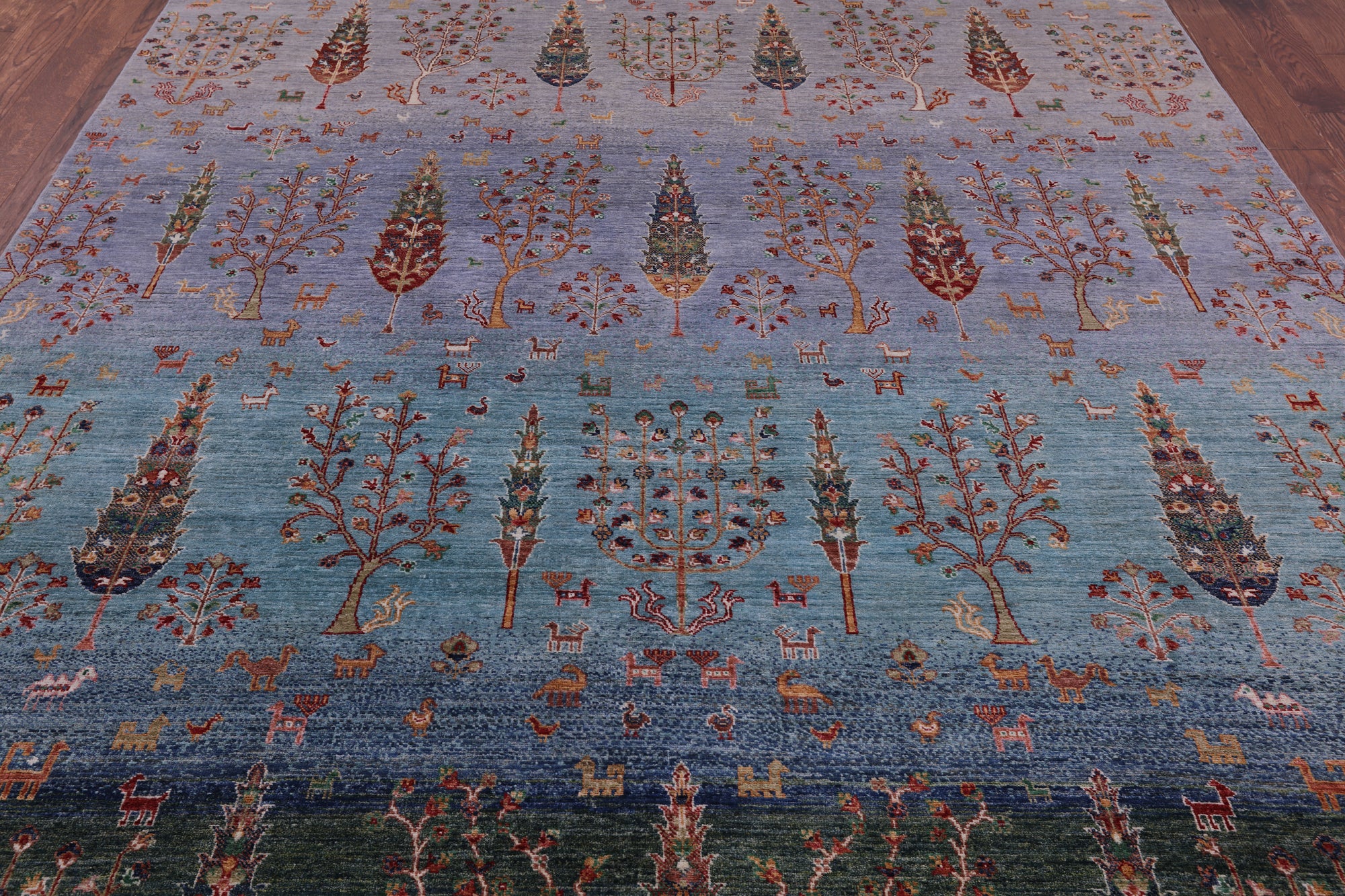 Tribal Persian Gabbeh Handmade Wool Rug - 8' 2" X 9' 9" - Golden Nile