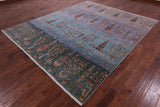 Tribal Persian Gabbeh Handmade Wool Rug - 8' 2" X 9' 9" - Golden Nile