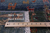Tribal Persian Gabbeh Handmade Wool Rug - 8' 2" X 9' 9" - Golden Nile