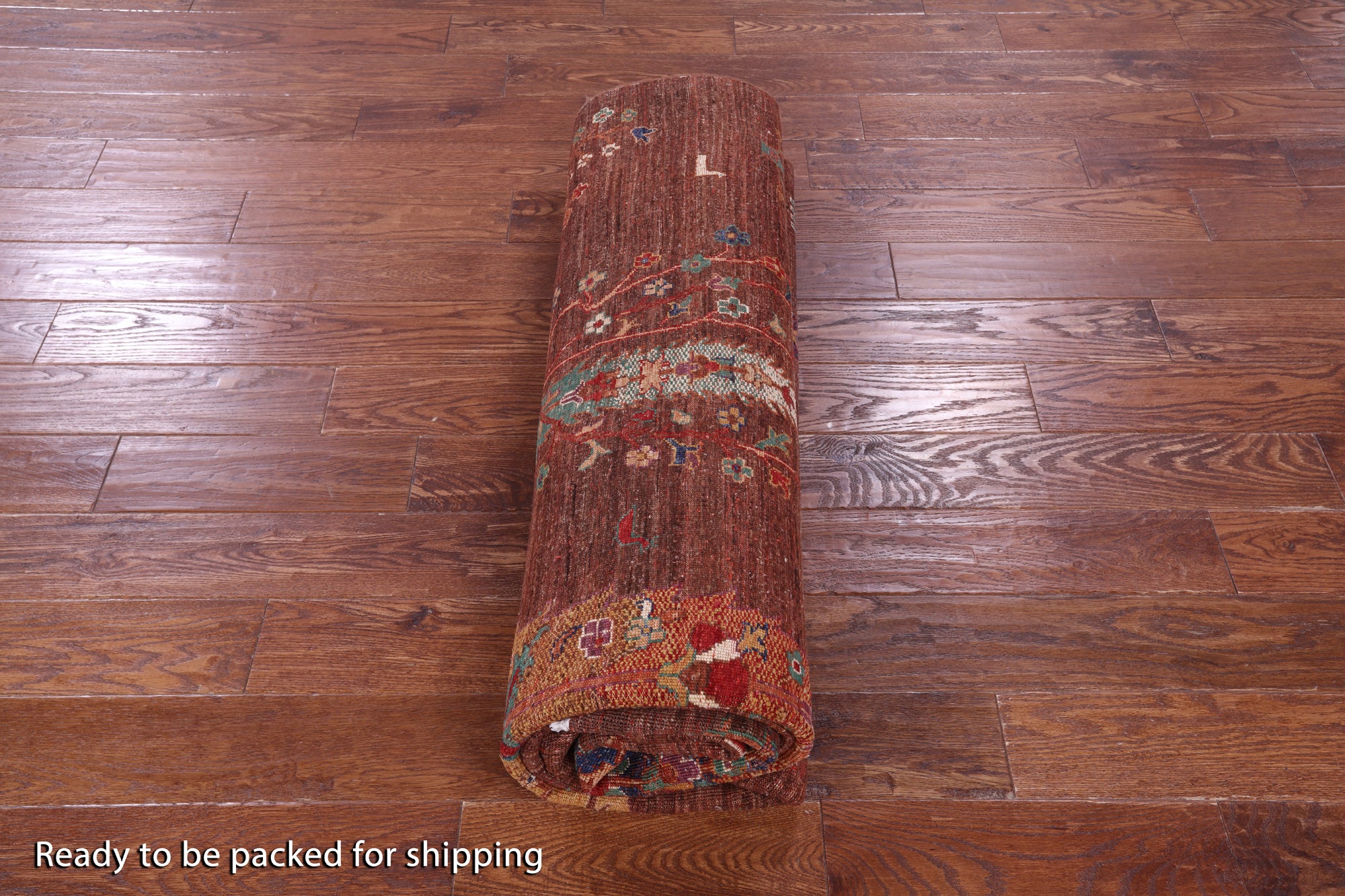 Brown Tribal Persian Gabbeh Hand Knotted Wool Rug - 7' 0" X 9' 7" - Golden Nile