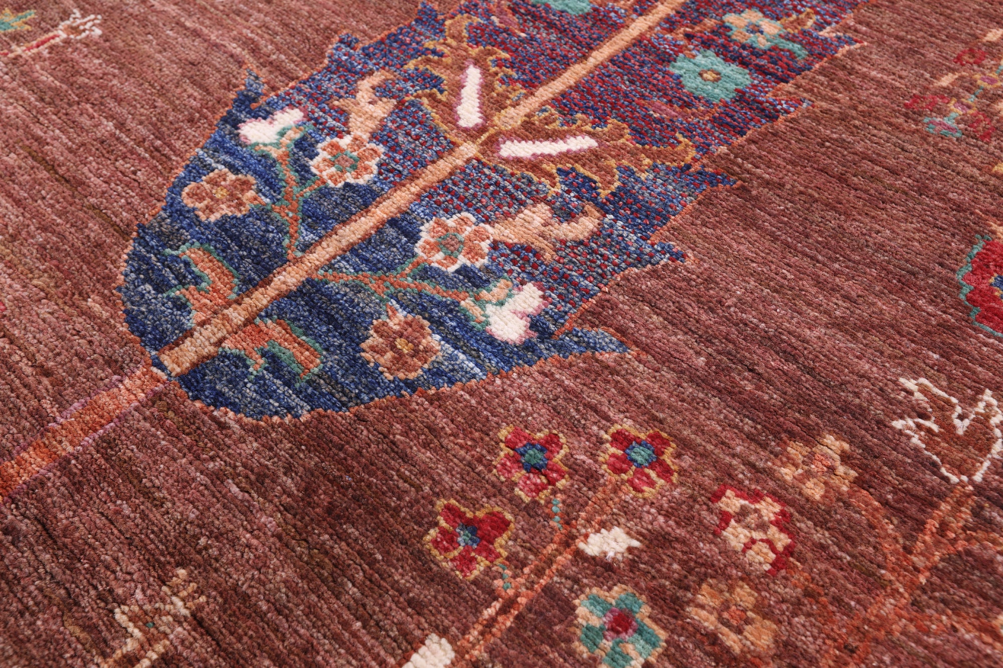 Brown Tribal Persian Gabbeh Hand Knotted Wool Rug - 7' 0" X 9' 7" - Golden Nile