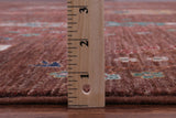 Brown Tribal Persian Gabbeh Hand Knotted Wool Rug - 7' 0" X 9' 7" - Golden Nile