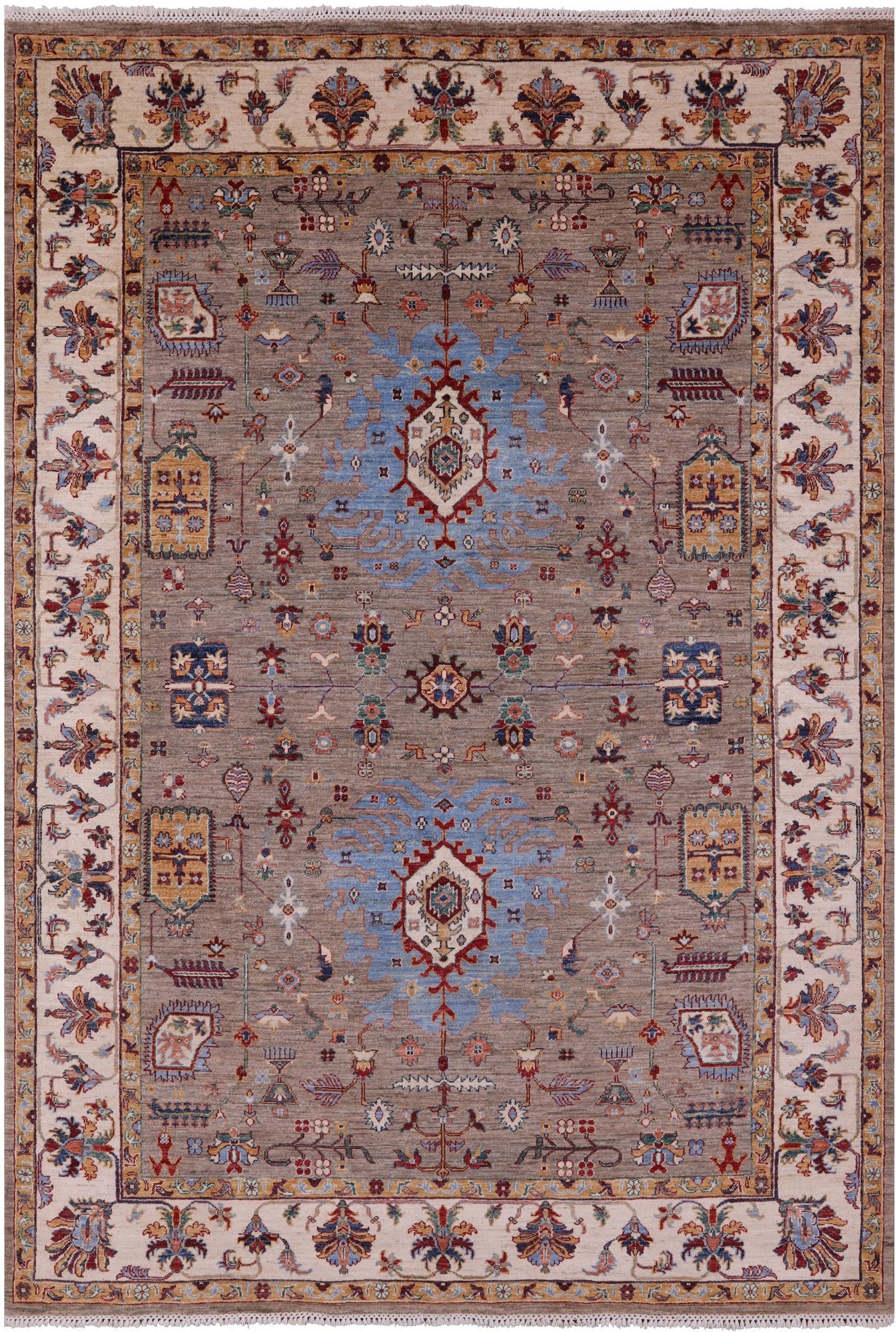 Persian Tabriz Hand Knotted Wool Rug - 6' 8" X 9' 9" - Golden Nile