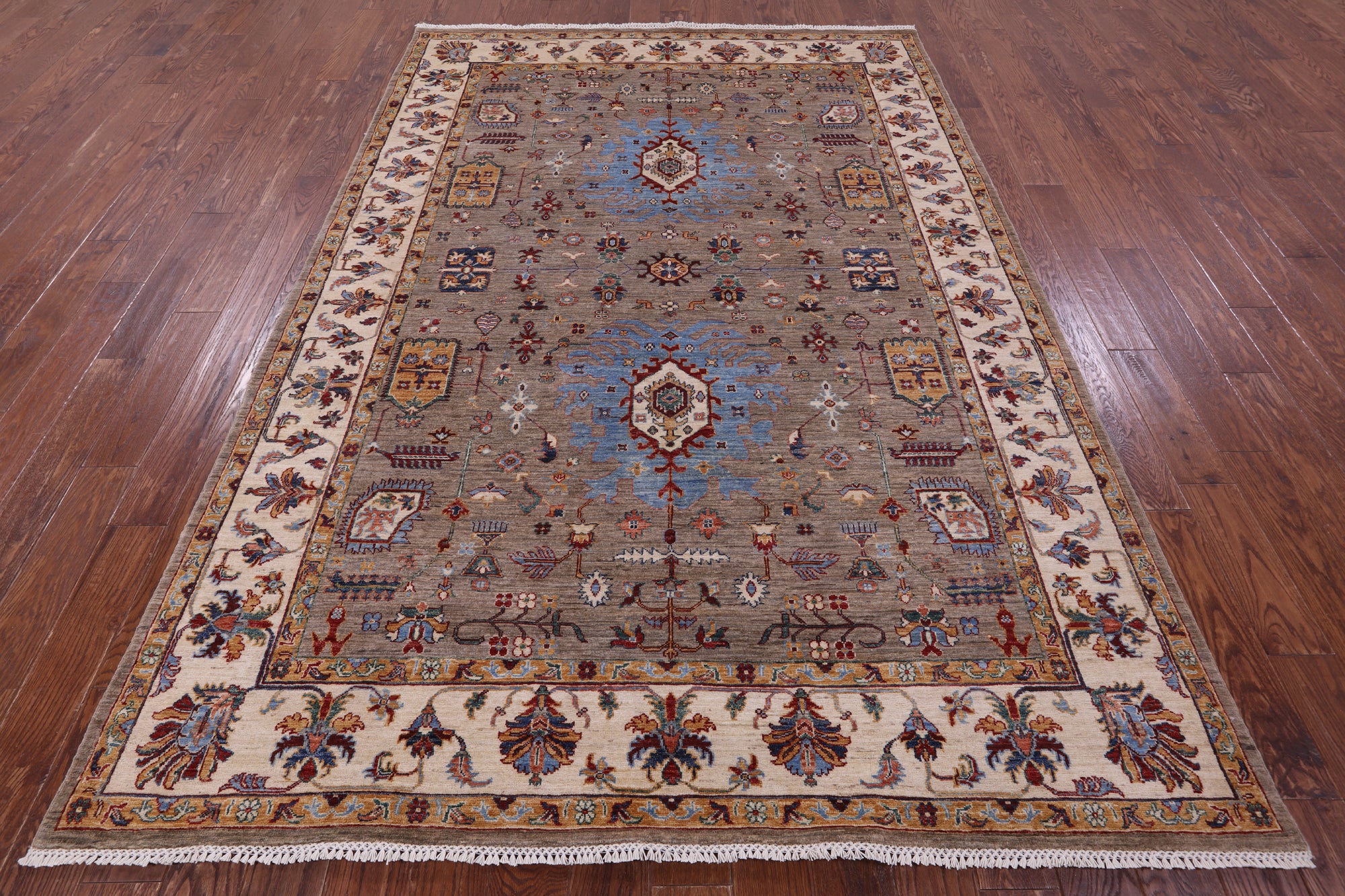 Persian Tabriz Hand Knotted Wool Rug - 6' 8" X 9' 9" - Golden Nile