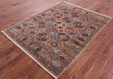 Turkmen Ersari Handmade Wool Rug - 5' 1" X 6' 7" - Golden Nile