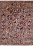 Turkmen Ersari Handmade Wool Rug - 5' 1" X 6' 7" - Golden Nile