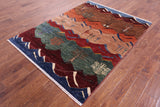 Tribal Persian Gabbeh Hand Knotted Wool Rug - 5' 0" X 6' 7" - Golden Nile