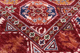 Red Turkmen Ersari Hand Knotted Wool Rug - 4' 1" X 6' 1" - Golden Nile
