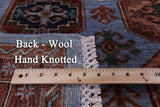Blue Turkmen Ersari Hand Knotted Wool Rug - 8' 1" X 10' 10" - Golden Nile