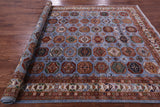 Blue Turkmen Ersari Hand Knotted Wool Rug - 8' 1" X 10' 10" - Golden Nile