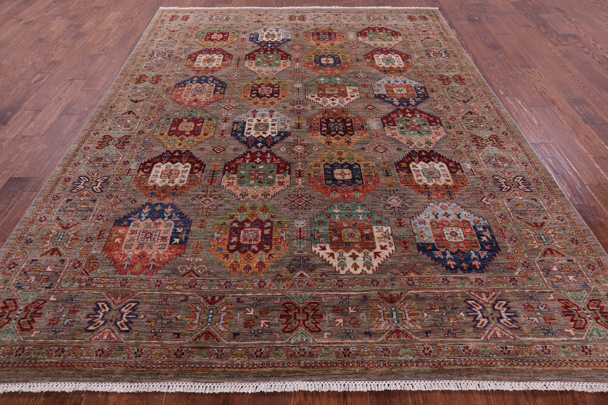 Turkmen Ersari Hand Knotted Wool Rug - 8' 1" X 10' 8" - Golden Nile