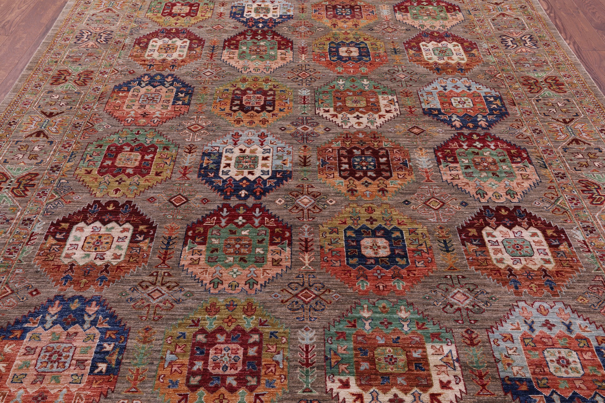 Turkmen Ersari Hand Knotted Wool Rug - 8' 1" X 10' 8" - Golden Nile