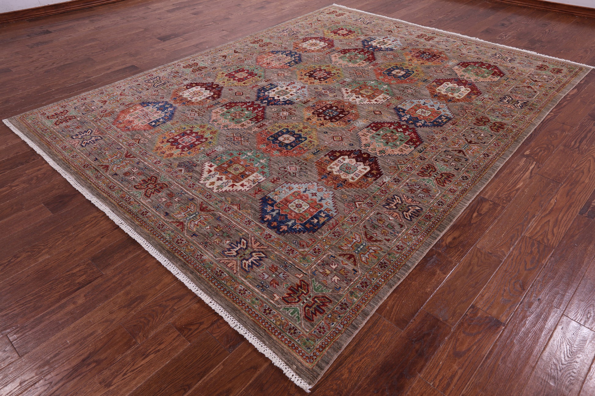 Turkmen Ersari Hand Knotted Wool Rug - 8' 1" X 10' 8" - Golden Nile