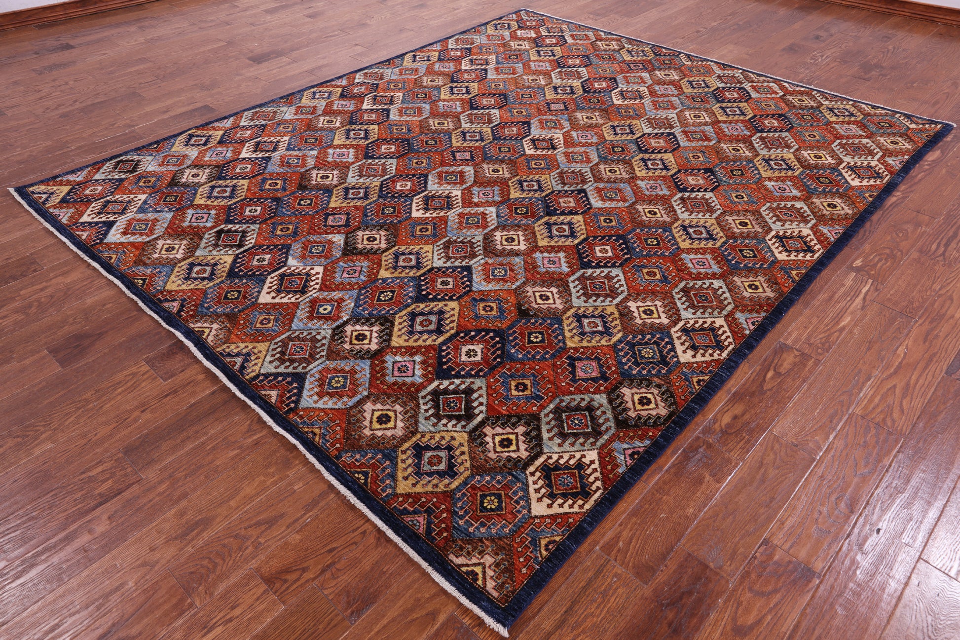 Shall Persian Gabbeh Hand Knotted Wool Rug - 8' 1" X 9' 10" - Golden Nile