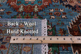 Blue Turkmen Ersari Hand Knotted Wool Rug - 5' 0" X 7' 5" - Golden Nile